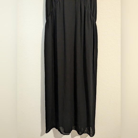 Massimo Dutti Black Sleeveless Open-Back Flowy Maxi Dress Sexy Quiet Luxury - Picture 9 of 13